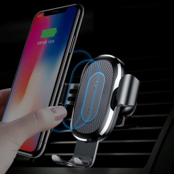 Hot 10W QI Wireless Charger Car Holder For iPhone X Plus Samsung S8 S9 Fast Car Mount Wireless Charging Charger Phone Holder