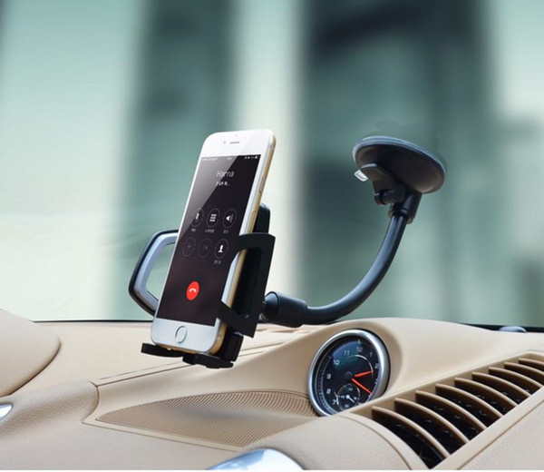 Newly Universal Long Arm Windshield mobile Cellphone Car Mount Bracket Holder for your mobile phone Stand for iPhone GPS MP4