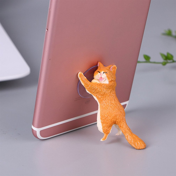 Universal Cute Cat Support Resin Mobile Phone Holder Stand Sucker Tablets Desk Sucker Design Smartphone Holder Features: To effective red