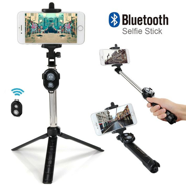 Hot Quality Foldable Mini Selfie Stick Self Bluetooth Selfie Stick+Tripod+Bluetooth Shutter Remote Controller for iPhone Android