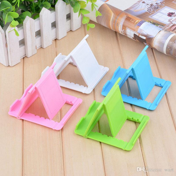 Universal plastic creative portable tablet flat desktop support folding base 5 file adjustment angle lazy bracket