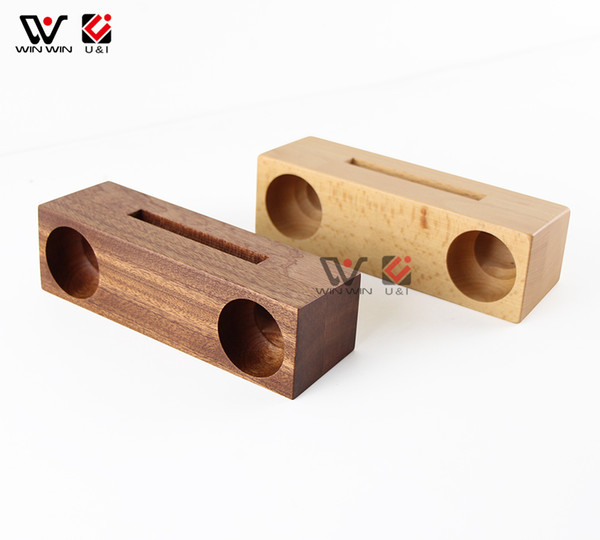 Mobile cell phone holder speaker amplifier solid wood portable cellphone holders for smartphone tablet mount wooden mini bracket