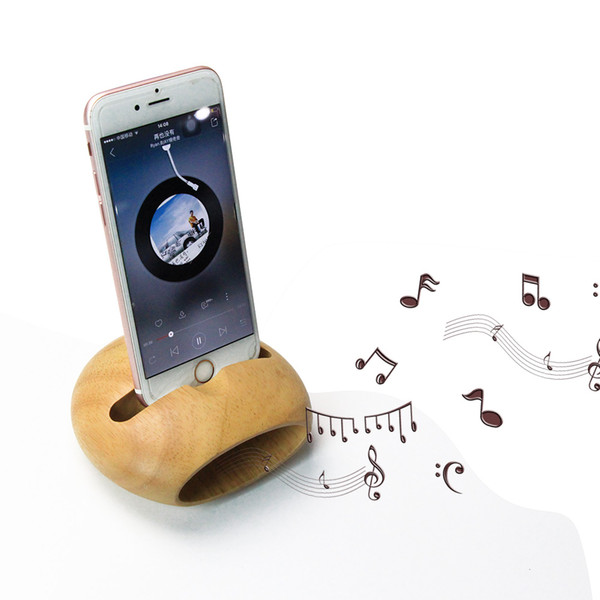 Portable Phone Holder wood Lazy U&I Wood Stand for iPhone New Mini Speaker Amplifier Tablet Bracket Universal With Loudspeaker for Samsung