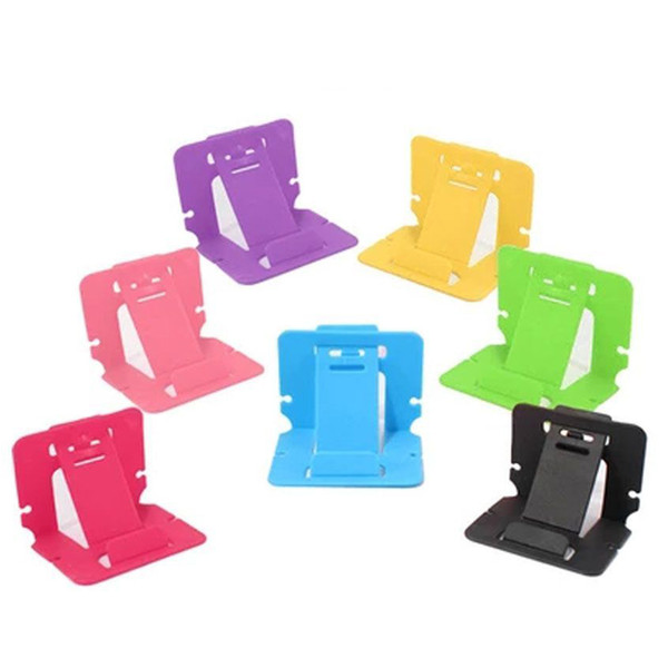 Candy Color Phone Holder Plastic Folding Dual Mobile Phone Universal Bracket For samsung apple HTC card stand factory 1000pcs/lot wholesale