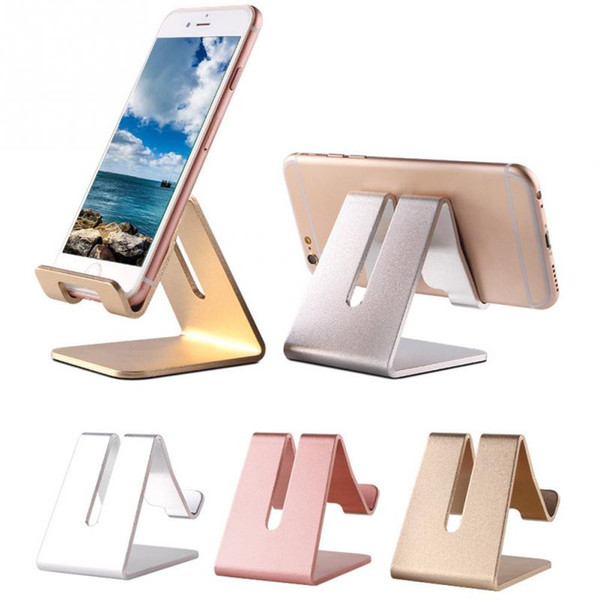 Universal Mobile Phone Tablet Desk Holder Luxury Aluminum Metal Stand For iPhone iPad Mini Samsung Smartphone Tablets Laptop