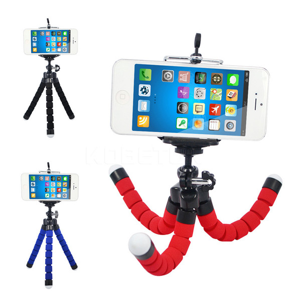 Flexible Tripod Holder For Cell Phone Car Camera Gopro Universal Mini Octopus Sponge Stand Bracket Selfie Monopod Mount With Clip