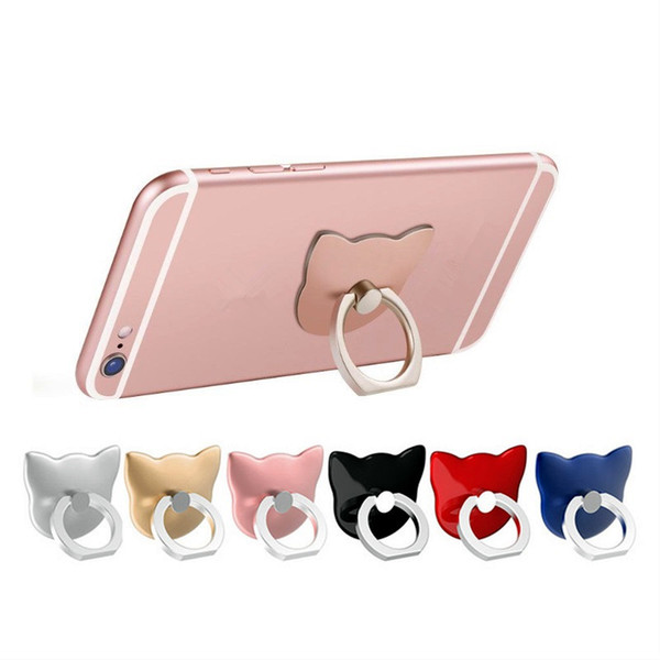 cellphone grip phone holder Cat Finger Ring Back Holder 360 Rotating Mount Mobile Phone Finger Grip Lazy Buckle Stand