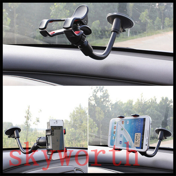 360 Degree Rotating Universal Car Holder Windshield Mount Bracket for Iphone 5SE 6 Plus Samsung Galaxy S5 S6 Note 5 GPS Mp4 Holder