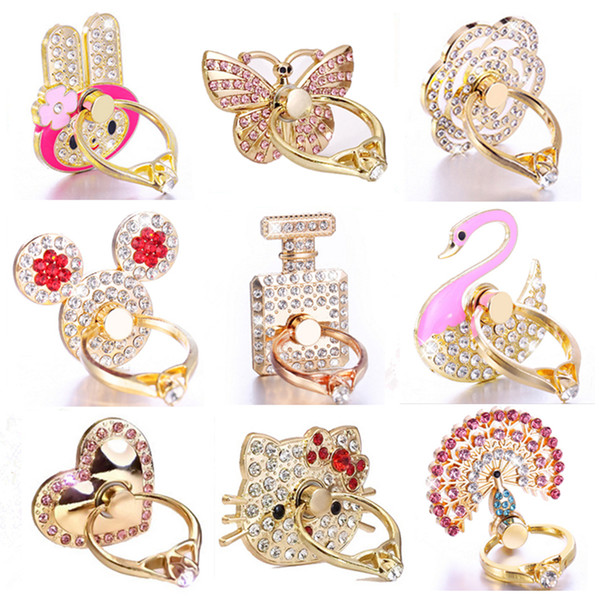 Ring Phone Holder Bling Diamond Unique Mix Style Cell Phone Holder Fashion For iPhone X 8 7 6s Samsung S8 cellphone stand iPad