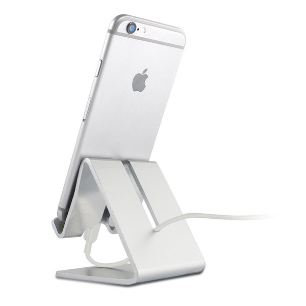 Universal Aluminum Metal Cell Phone Tablets PC Desk Stand USB Charger Dock For iPhone 5 6 7 8 Desktop Sync Stand