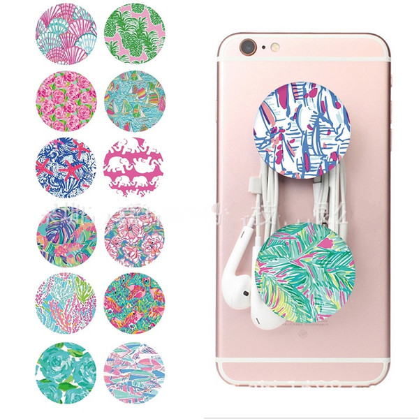 Universal Grip Cell Phone Holder Lilly Inspired Pulitzer Expandable Grip Finger Stand Flexible For iPad iPhone X 8 7 plus Samsung