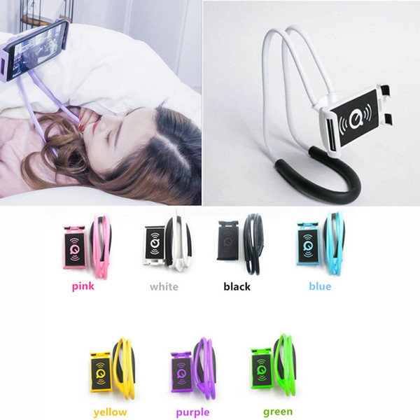 Flexible Mobile Phone Holder Hanging Neck Lazy Necklace Bracket Bed 360 Degree andfree Cellphone Mounts Stand For iPhone