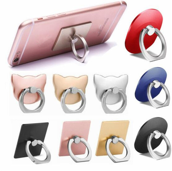 Universal Cell Phone Finger Ring Holder 360 Degree Mobile Phone Grip Stand Holders Lazy Buckle For iphone XS MAX XR X Smartphone Bracket