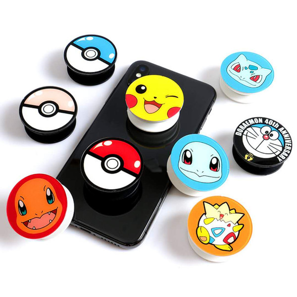 Universal 360 Degree Cartoon Cell Phone Holder Real 3M glue Expandable Grip Finger Stand Flexible For iPhone 9 Samsung