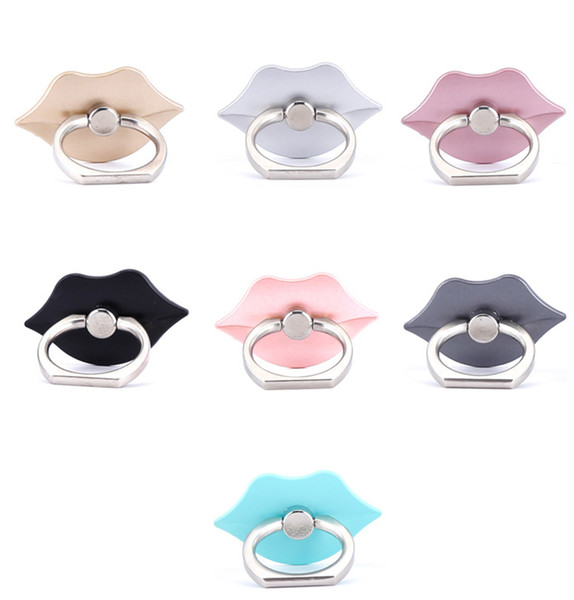 Universal 360 Degree Lip Shape Finger Ring Holder Ring Phone Holder Stand For cell phone accessories iPhone X Samsung Mobile Phones