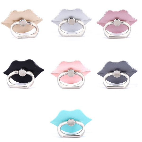 Universal 360 Degree Lip Shape Finger Ring Holder Phone Stand For iPhone X Samsung Huawei Mobile Phones