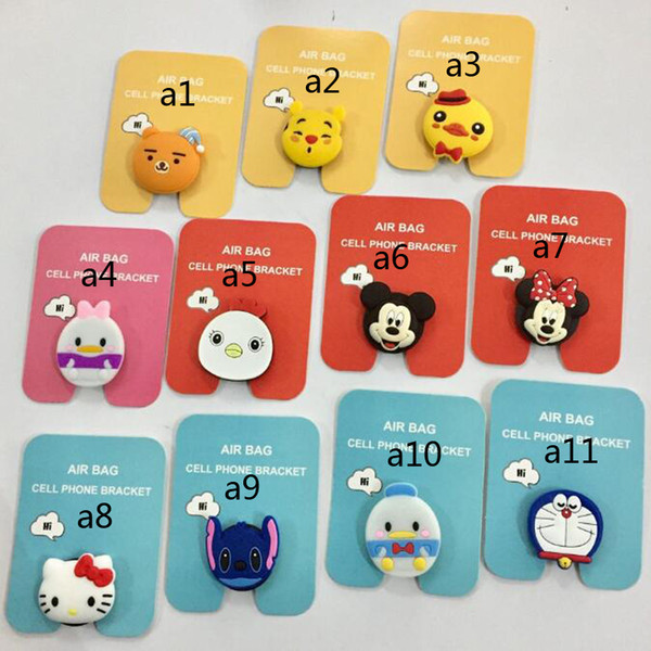 Universal mobile phone bracket Cute hello kitty air bag Phone Expanding Stand Finger Holder For iPhone Sakura luna cat phone ring