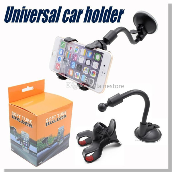 Car Mount Long Arm Universal Windshield Dashboard Mobile Phone Car Holder 360 Degree Rotation Car Holder with Strong Suction Cup X Clamp