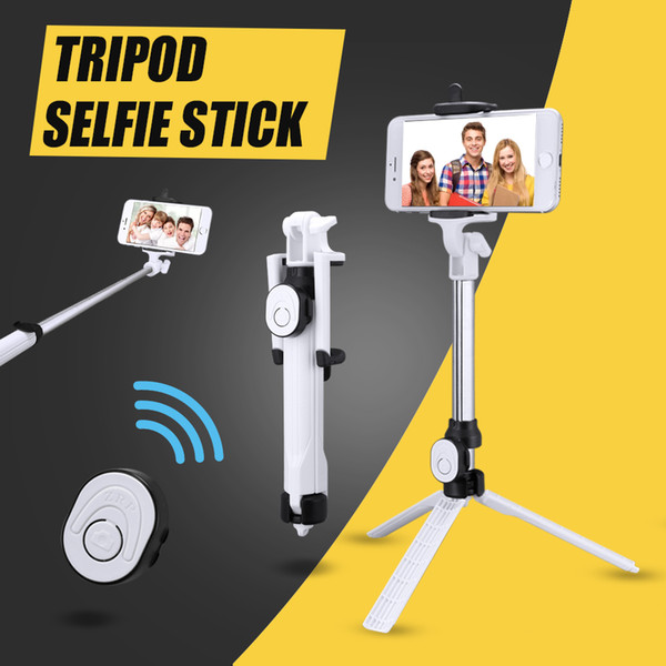 Universal Bluetooth Selfie Stick Extendable Handheld Mini Pocket Self-portrait with Adjustable Holder free Charge Bluetooth Remote Shutter