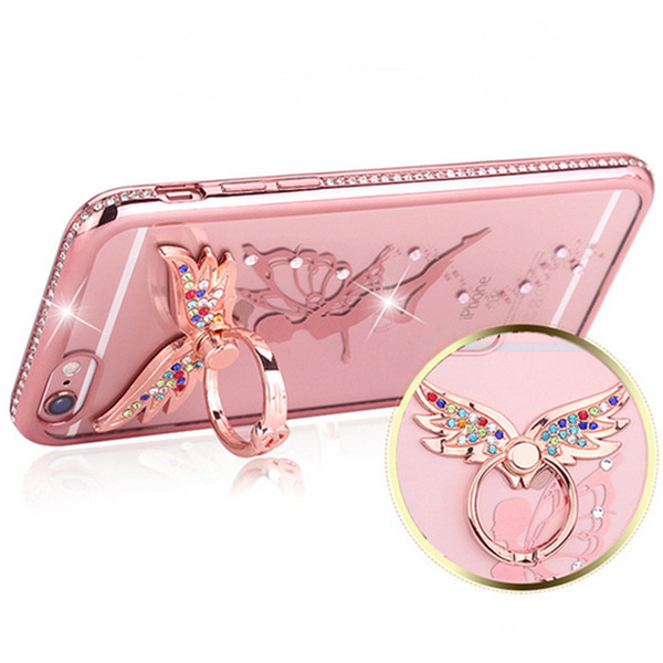 Ring Phone Holder Unique Angel wing Cell Phone Holder Fashion for iphone x 8 7 6 6s all cellphone stand with retail package