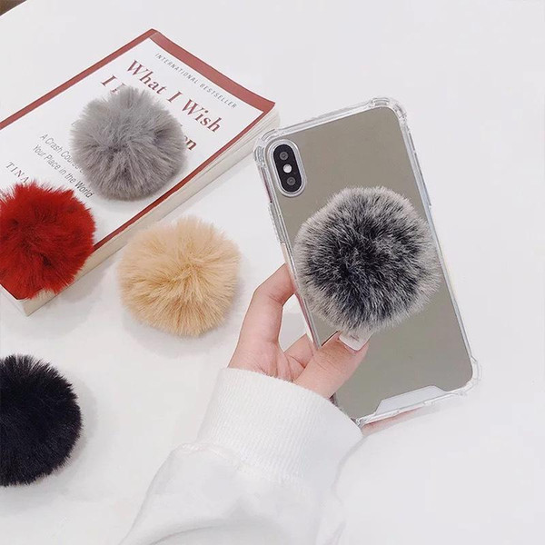 Plush Ball Mobile Phone Bracket Holder Autumn and Winter for Iphone XS Max Phone Holder For Iphone 6 7 8 plus