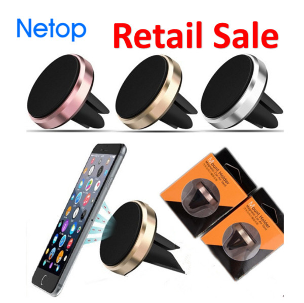 Retail Sale Netop Cell Phone Mounts for Car drving Magnetic Phone Holder Catch Car Air Vent For Easy Navigation for Iphone 8