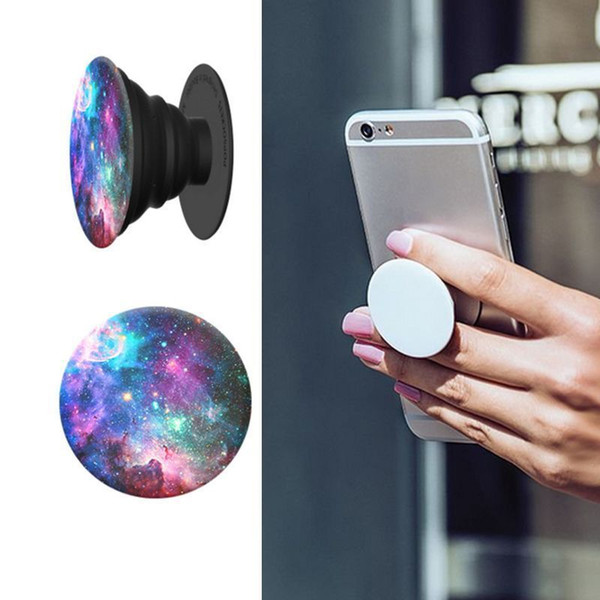 360 Degree Finger Plastic Air cell Mount Stand Holder With blue Retail package universal cell phone holder for iphone samsung huawei xiaomi