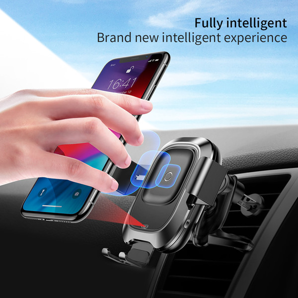 Baseus Air outlet Car Wireless Charger For iPhone Xs Max XR X Samsung Intelligent Infrared Sensor Fast Wirless Charging Car Phone Holder