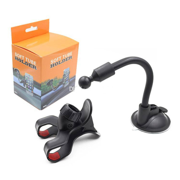 Car Phone Holder, Flexible 360 Degree Adjustable Car Mount Mobile Phone Holder For Smartphone 3.5-6 inch Support GPS