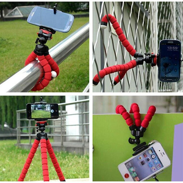 Cell Phone Mount Car Holder Stand Flexible Octopus Tripod Bracket Monopod Adjustable Foam Support For Smart Phone Camera Universal