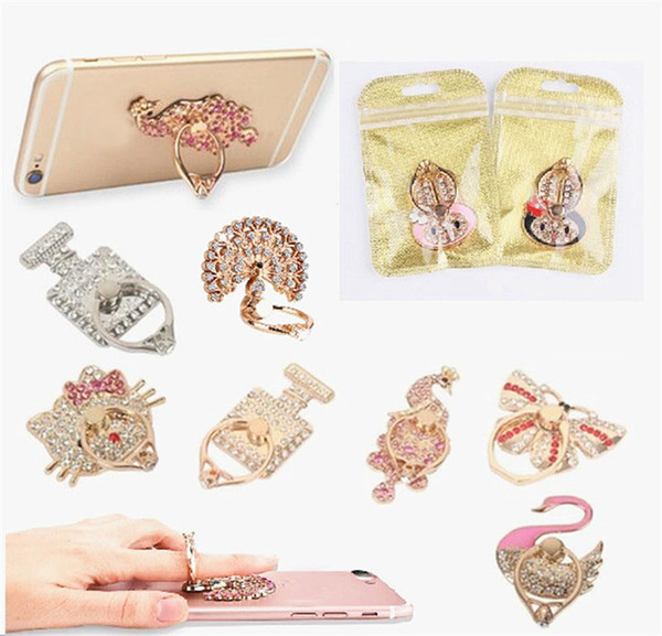 New Ring Phone Holder Bling Diamond Unique Mix Style Cell Phone Holder Fashion For iPhone 6 7 8 x Samsung S8 cellphone stand