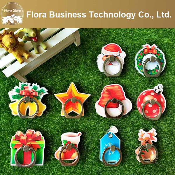 New Year PC Merry Christmas Ring Metal Bracket for iPhone Universal Mobile Phone Free Shipping with Retail Package
