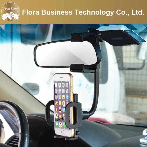 2016 Wholesale Car Cradle Rearview Mirror Universal Holder Stand Mount for Cell Phone GPS Cheap Price Free Shipping