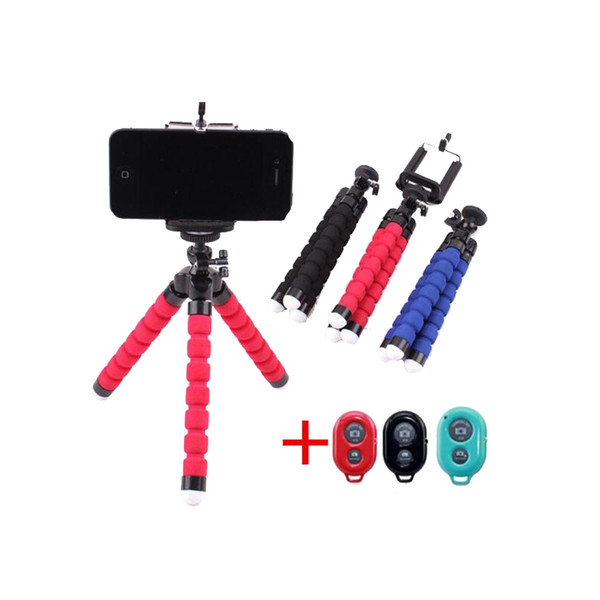 Bluetooth remote control sponge Octopus mini self-timer tripod blue red black, aluminum alloy phone stand tripod set