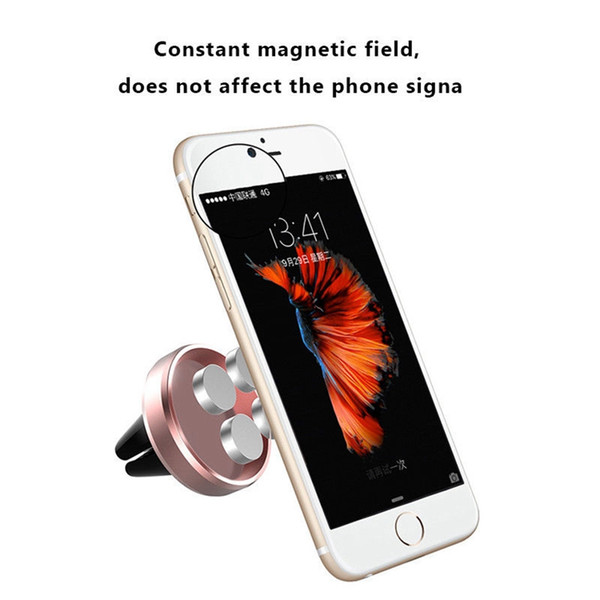 Universal Car Holder Magnetic Mobile Phone 360 Rotating Magnet Air Vent Mount Mini Holder Stand For iPX876 Samsun Smart Phone