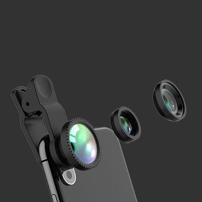 Factory direct HD fisheye lens universal mobile phone wide-angle lens macro three-in-one suit mobile phone lens wholesale