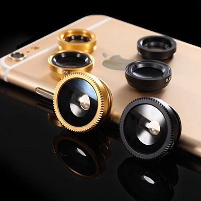 Mobile phone fisheye lens three-in-one special effects mobile phone lens magnifying glass wide-angle macro self-timer artifact wholesale