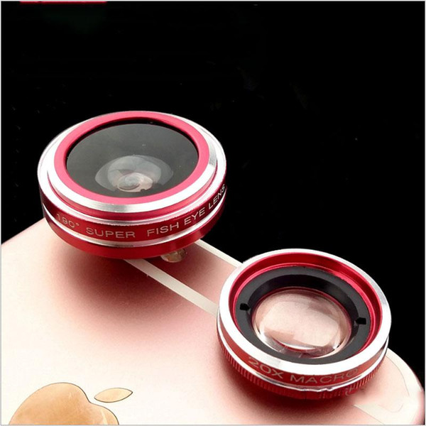 Two-in-one mobile phone lens 190 ° Super Fish Eye 20X Macro HD effects universal phone lens