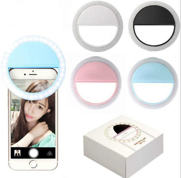 Portable Universal Selfie Ring Flash Lamp Phone LED Fill Light Selfie Ring Flash Lighting Camera Photography For Iphone Samsung Android