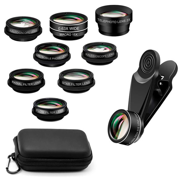 10Pcs Mobile Phone Camera Lens IPhone Lens Kit Phone Lens for Andriod Cellphone Video Lentes Del Telefono Wide Angle Macro Fisheye