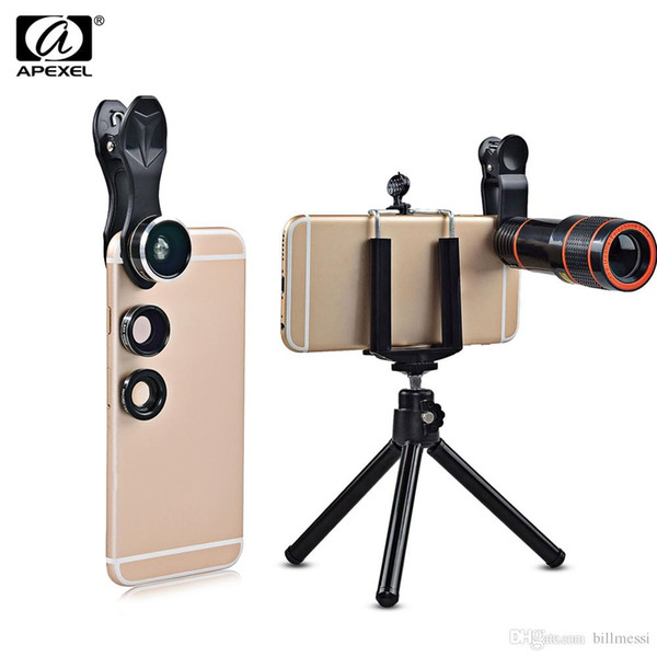 External Phone Camera Lens in 1 Mobile Phone Lenses Fish Eye Wide Angle Macro CPL Lens Camera Kits Universal Clip for Smartphones B