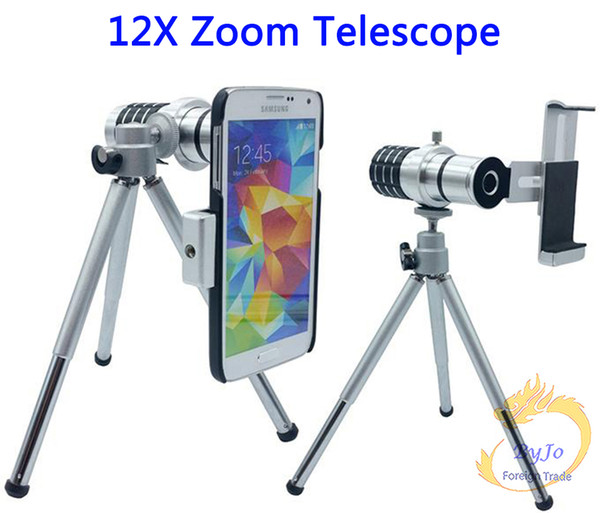 Universal Phone Zoom Lens 12X Zoom Telescope Tripod Objective Camera Telephoto Lens For Samsung S3 S4 S5 ACTIVE MINI A7/For Nexus 5/6/7