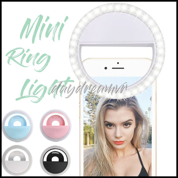 RK12 RK-12 Rechargeable Universal LED Selfie mini Light Ring Light Flash Lamp Selfie Ring Lighting Camera Photography For all phone iphone