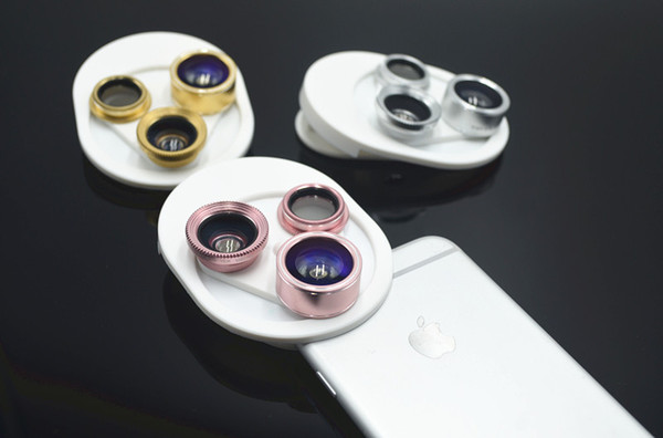 For iPhone Lens 4 in 1 Universal 198° Fisheye Lens, 15X Macro Lens, CPL polarized lens, 0.63X Wide Angle Phone Lens Kit