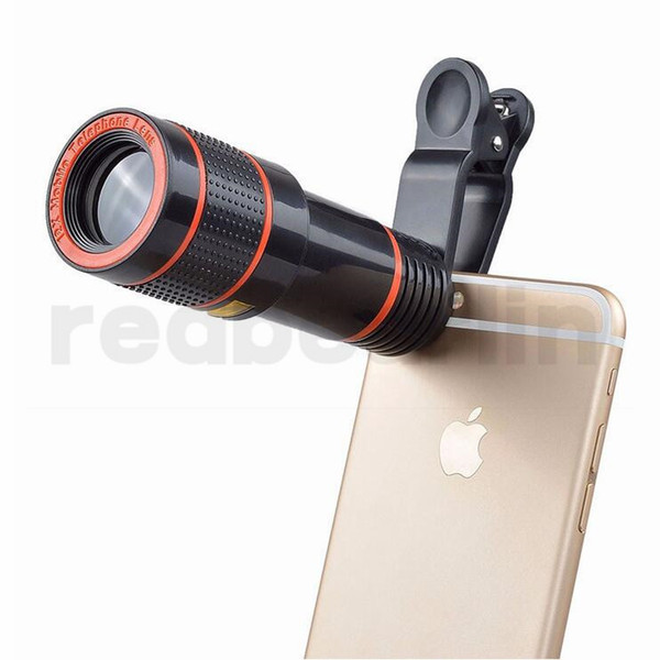 Universal 12X Optical Zoom Telescope Camera Lens Clip Mobile Phone Telescope For Smart phone in retail package