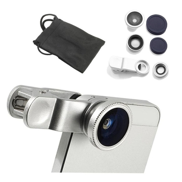 Magnetic 3 in 1 Wide Lens + Macro Lens + 180 Fish Eye Lens for iPhone 4 4s 5 5s 5c 6 Samsung Galaxy HTC LG HTC Sony Digital Camera