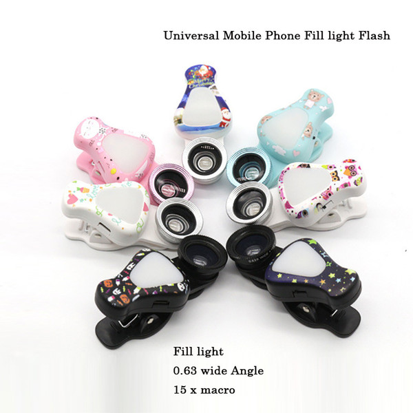 WQ-09 Universal Mobile Phone Flash Cute LED Fill light 2 Levels Of Light + Special Effect Lens For Iphone Samsung Huawei Xiaomi