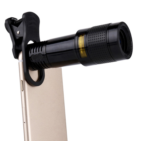 Universal Clip 8x12x 2in1 Wide-Angle And Macro Phone Zoom Lens Metal Case Long Focal Length Smartphone External Lens For All Smartphones PDA