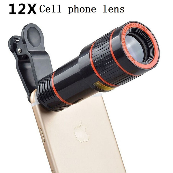 General 12X Long Focus Cell Phone Lens Zoom Telescope Head Outside High Definition Camera 12 Times Lens Phone Accessories