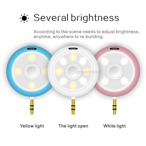 2017 LED Photography Flash Light Spotlight Camera Phone Fill In Selfie Light + 3.5mm Portable Speaker Audio Amplier for universal smartphon